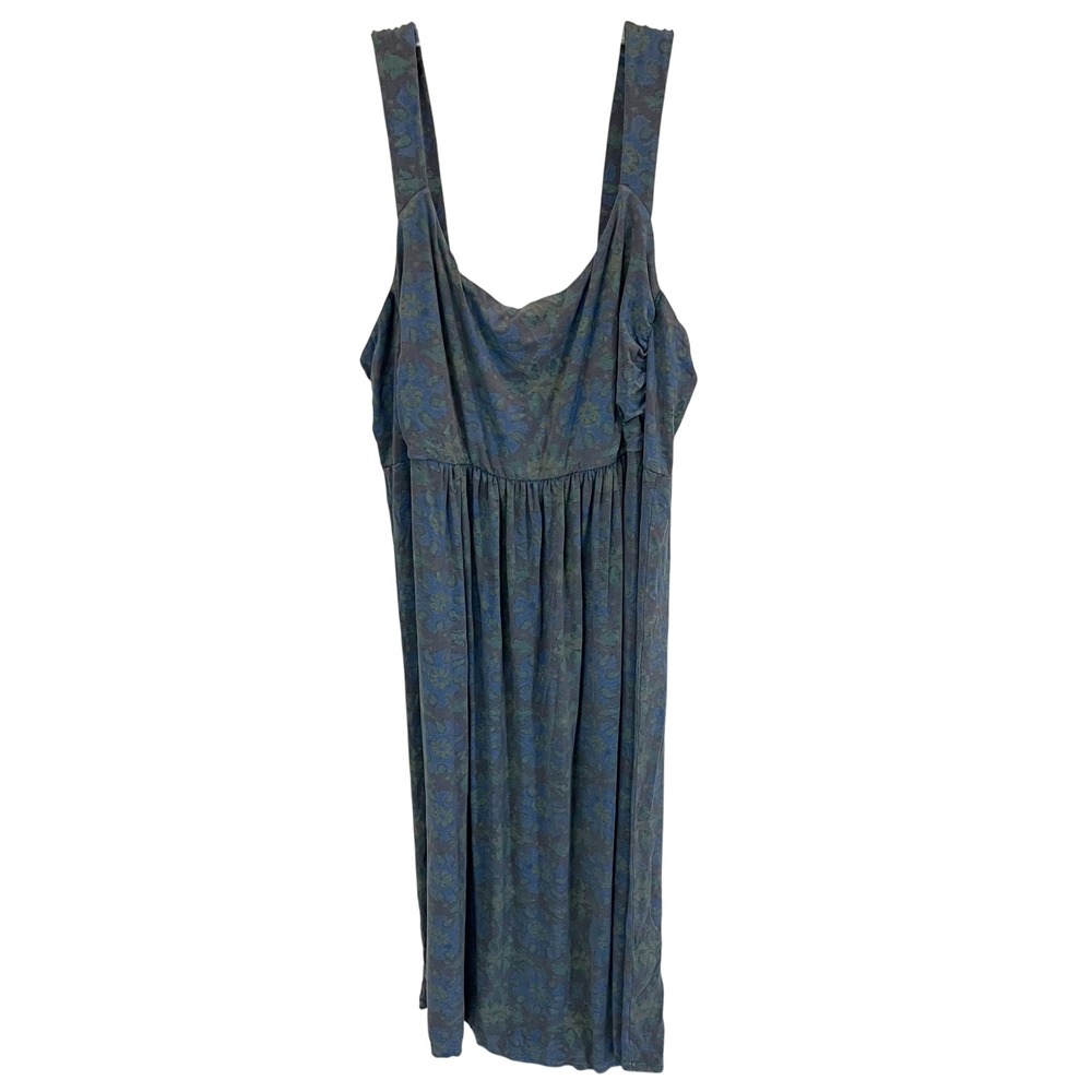 Fresh Produce Talavera Maxi Dress Gray Multi Floral Smocked Back Jersey Size‎ 2X
